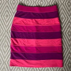 LILLY PULITZER CHEYENNE PINK PURPLE STRIPED PENCIL SOFT SKIRT WOMENS SIZE XS